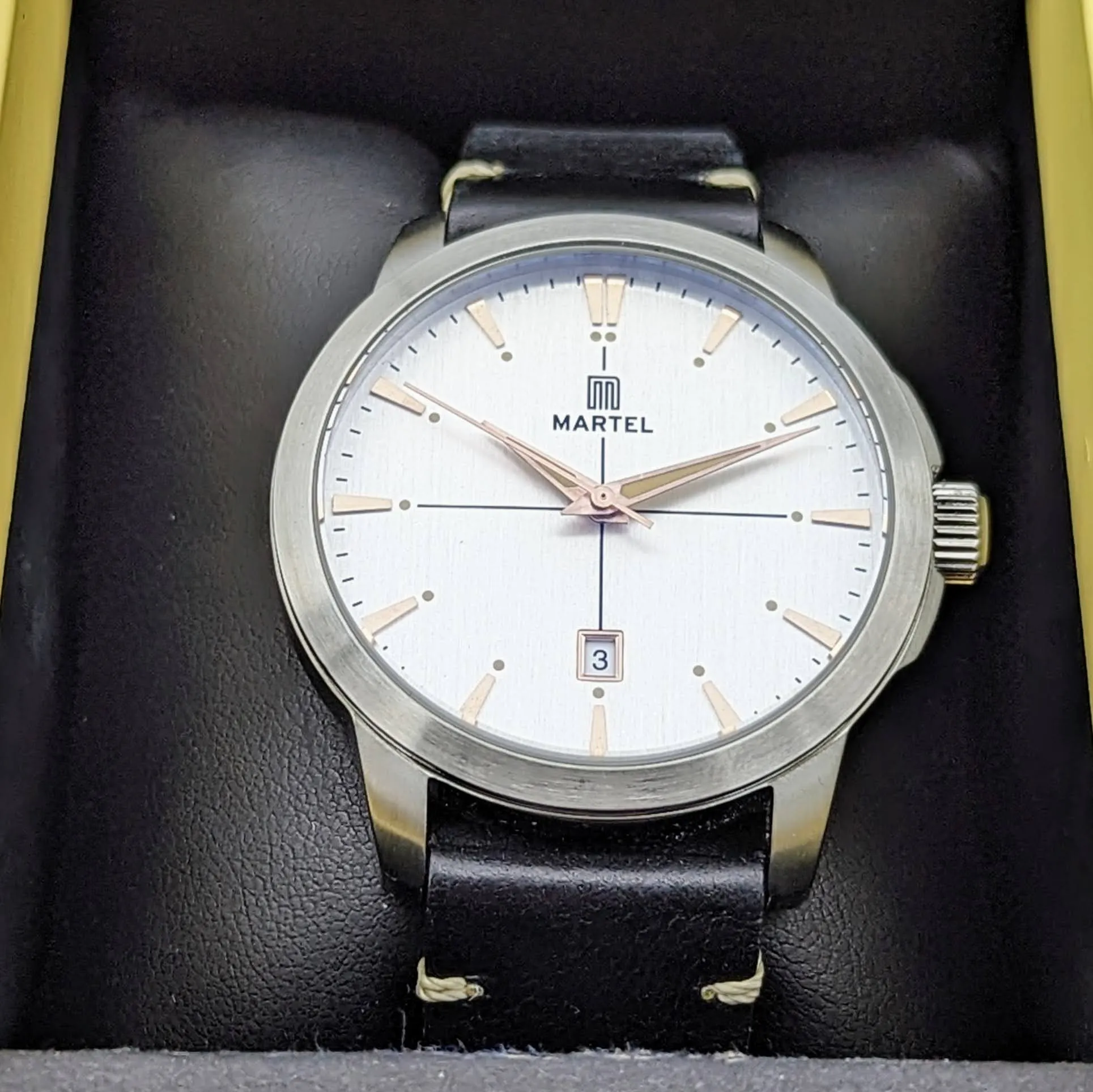 MARTEL Le Pont Wristwatch Luminous Date Display Watch Original Box & Papers!