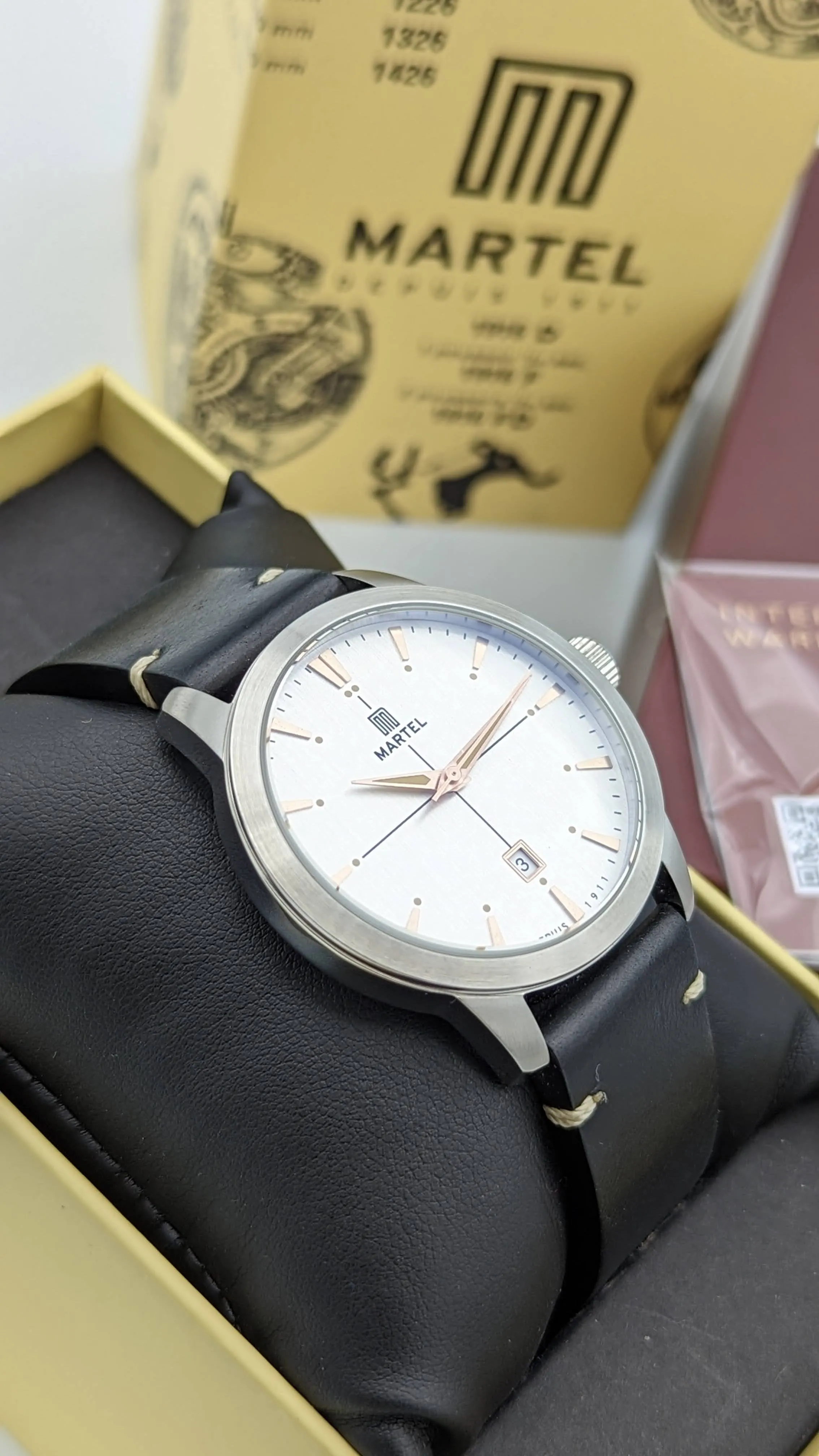 MARTEL Le Pont Wristwatch Luminous Date Display Watch Original Box & Papers!
