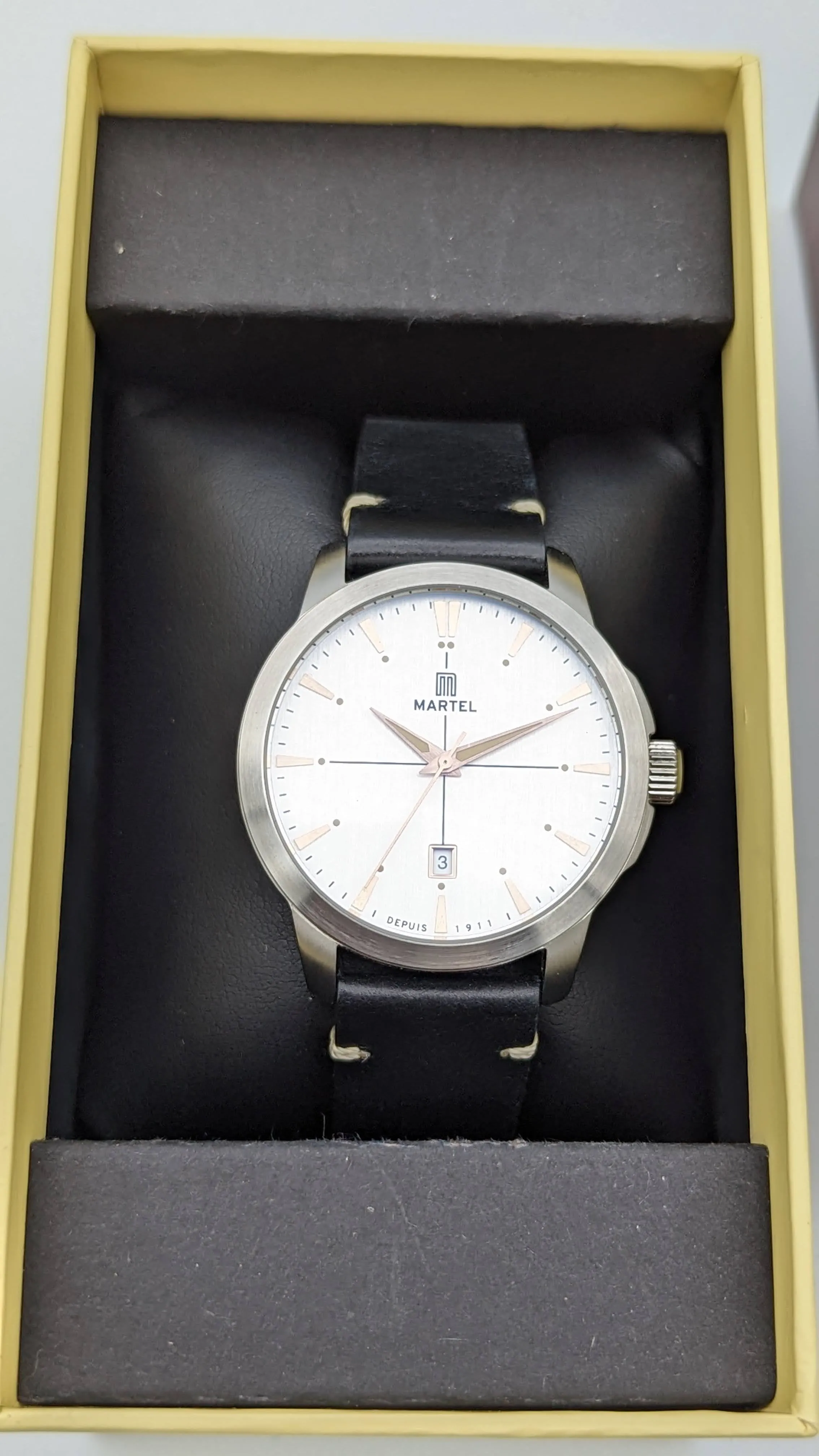 MARTEL Le Pont Wristwatch Luminous Date Display Watch Original Box & Papers!