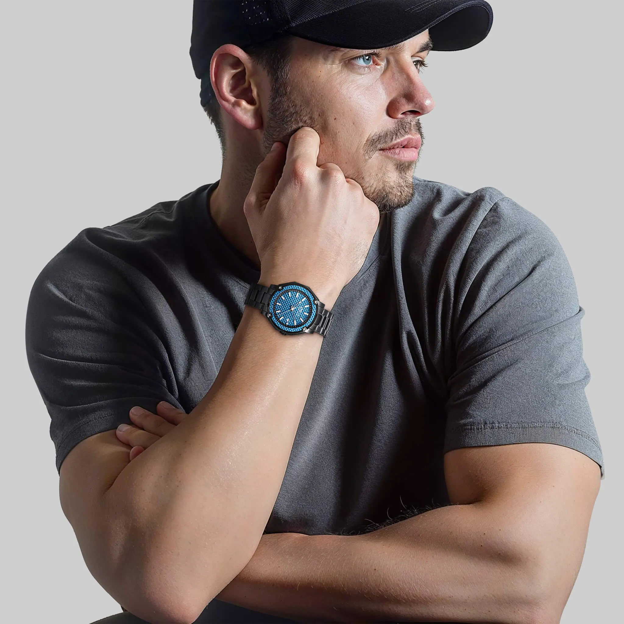 Matrix Carbon Fiber Blue Men's Watch