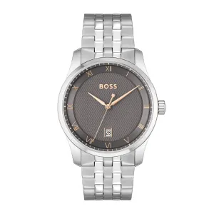 Mens BOSS Silver/Grey Principle Bracelet Watch