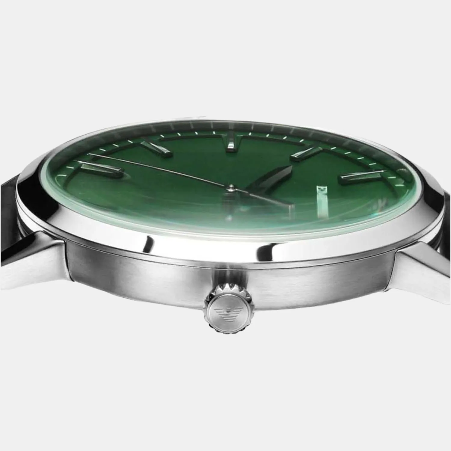 Men's Green Dial Analog Leather Watch AR11509