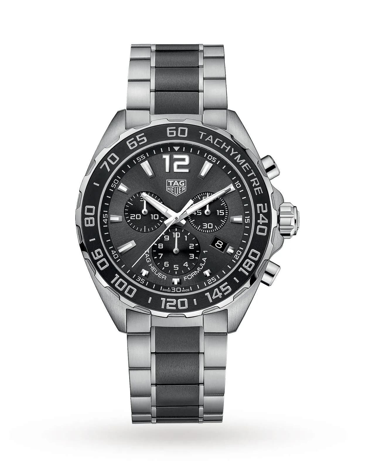 Mens Grey 43mm Quartz Chronograph Watch