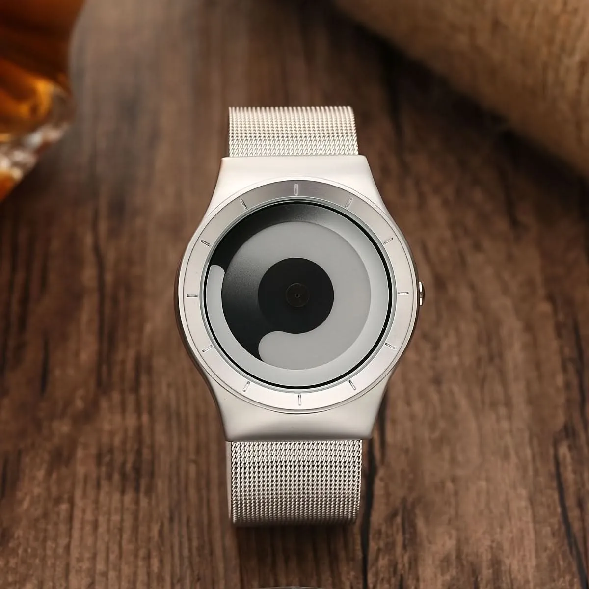 Men's Quartz Watch with Starry Galaxy Swirl Dial
