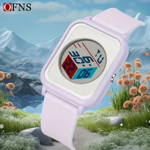 Men's Square Electronic Watch - Waterproof, Night Light