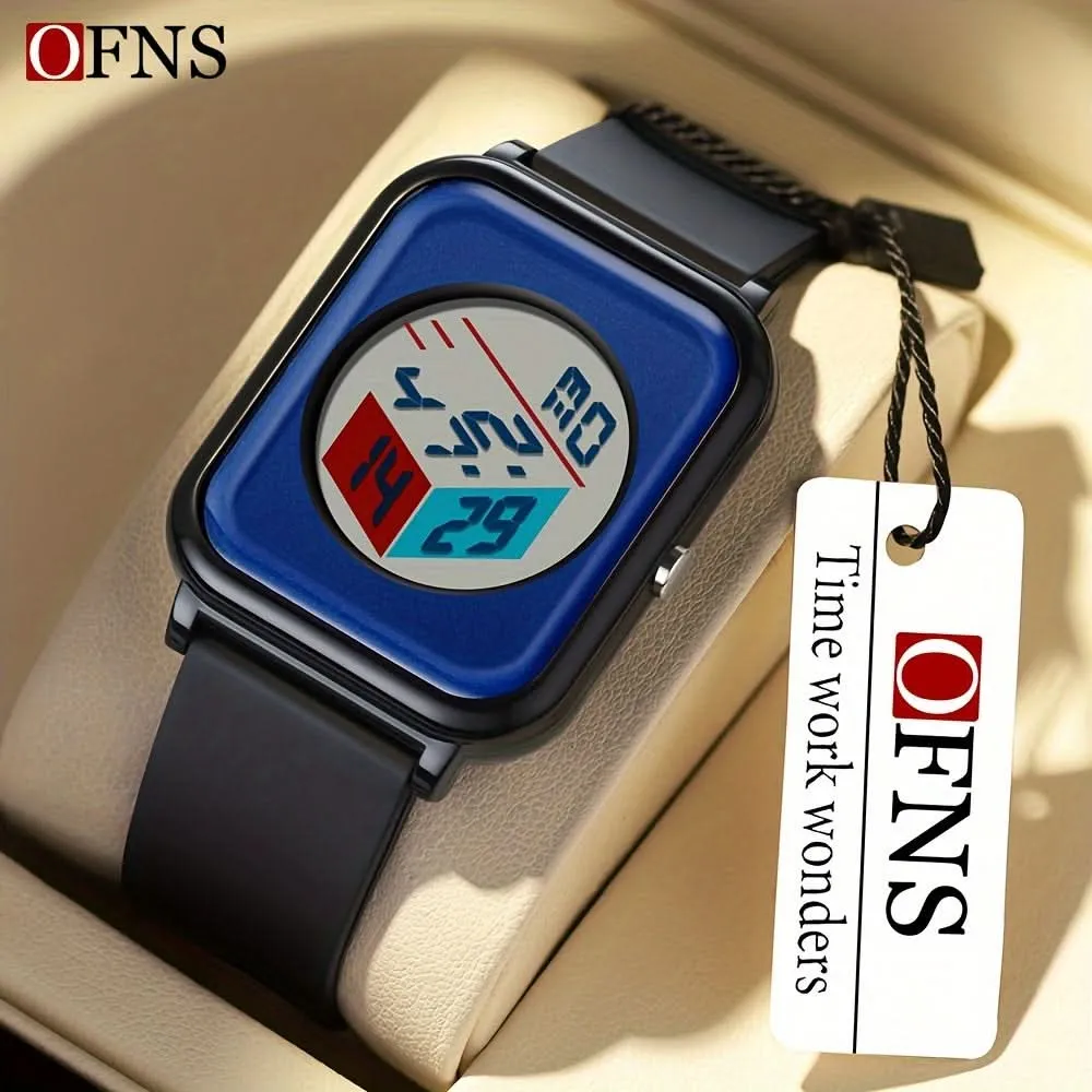 Men's Square Electronic Watch - Waterproof, Night Light