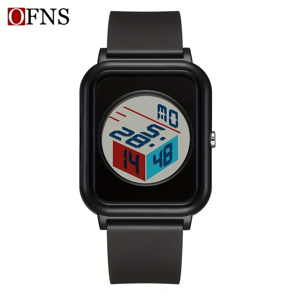 Men's Square Electronic Watch - Waterproof, Night Light