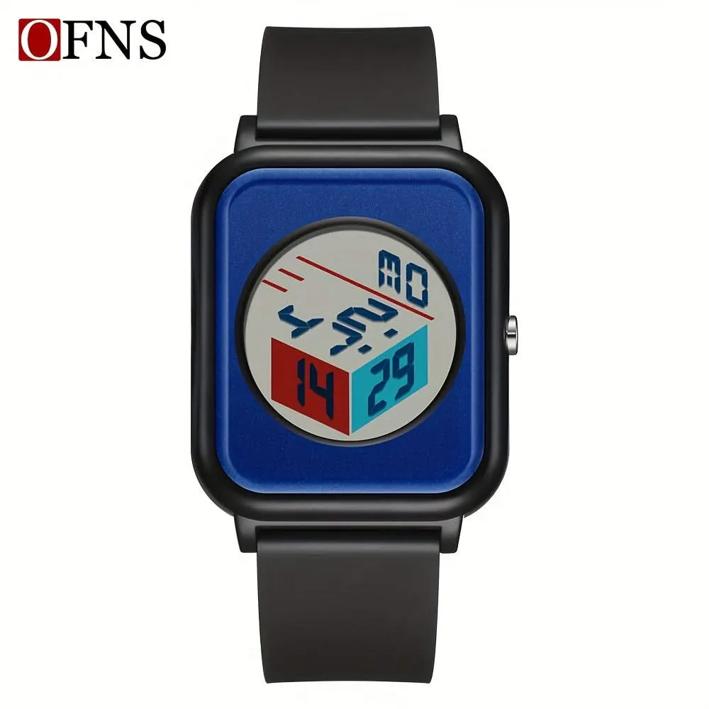 Men's Square Electronic Watch - Waterproof, Night Light