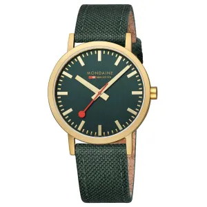 Mondaine Classic 40MM,  FOREST GREEN TEXTILE, 40 MM