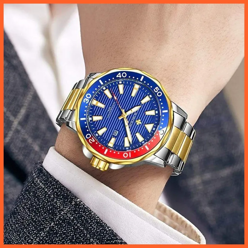 New Luxury Military Gold Watch Mens Sports Diver Quartz 30Atm Waterproof Luminous Date Wristwatches