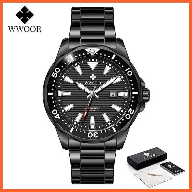 New Luxury Military Gold Watch Mens Sports Diver Quartz 30Atm Waterproof Luminous Date Wristwatches