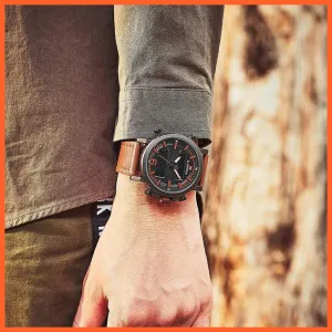 New Men'S Fashion Sport Watches | Mens Leather Waterproof Led Analog Clock Quartz Watches
