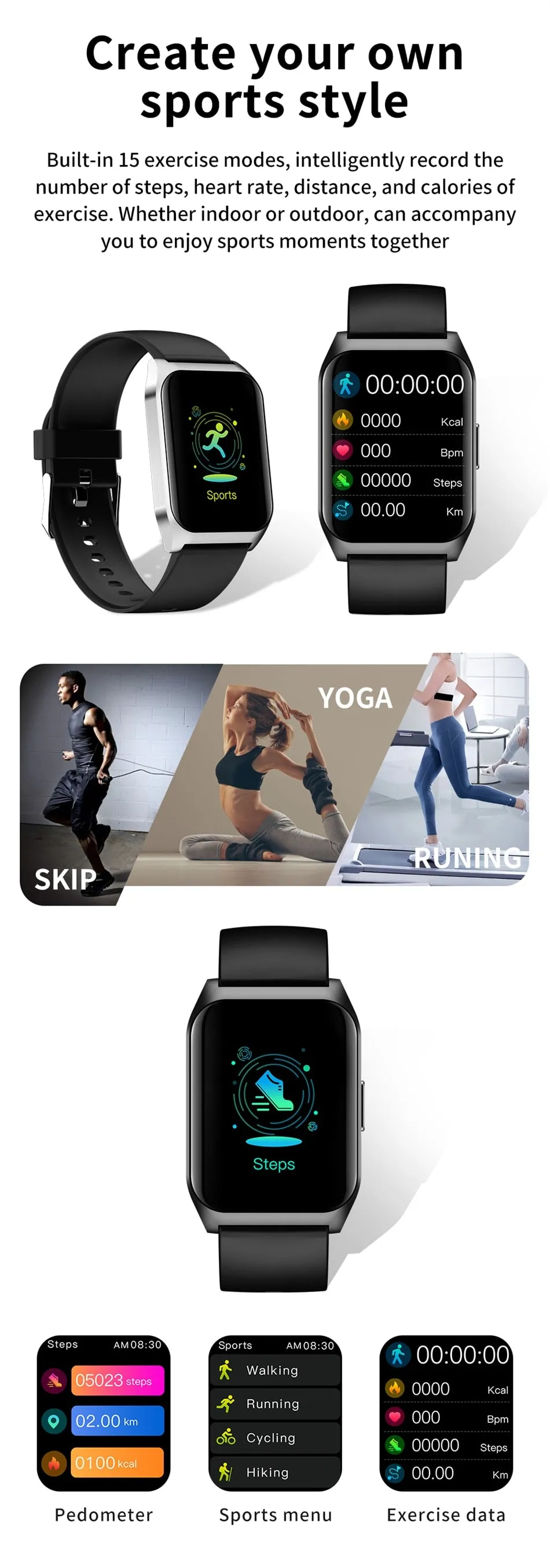 New Smart Watch Mens Women Bluetooth Call Waterproof Music Sport Smartwatch Multi-Dial Switching Heart Rate Fitness Tracker Band