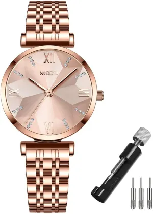 NIBOSI Women Watches Rose Gold Fashion Ladies Female Dress Luxury Simple Waterproof Stainless Girls Wife Gifts Wrist Watch