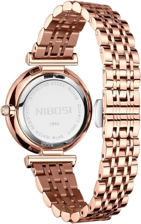 NIBOSI Women Watches Rose Gold Fashion Ladies Female Dress Luxury Simple Waterproof Stainless Girls Wife Gifts Wrist Watch