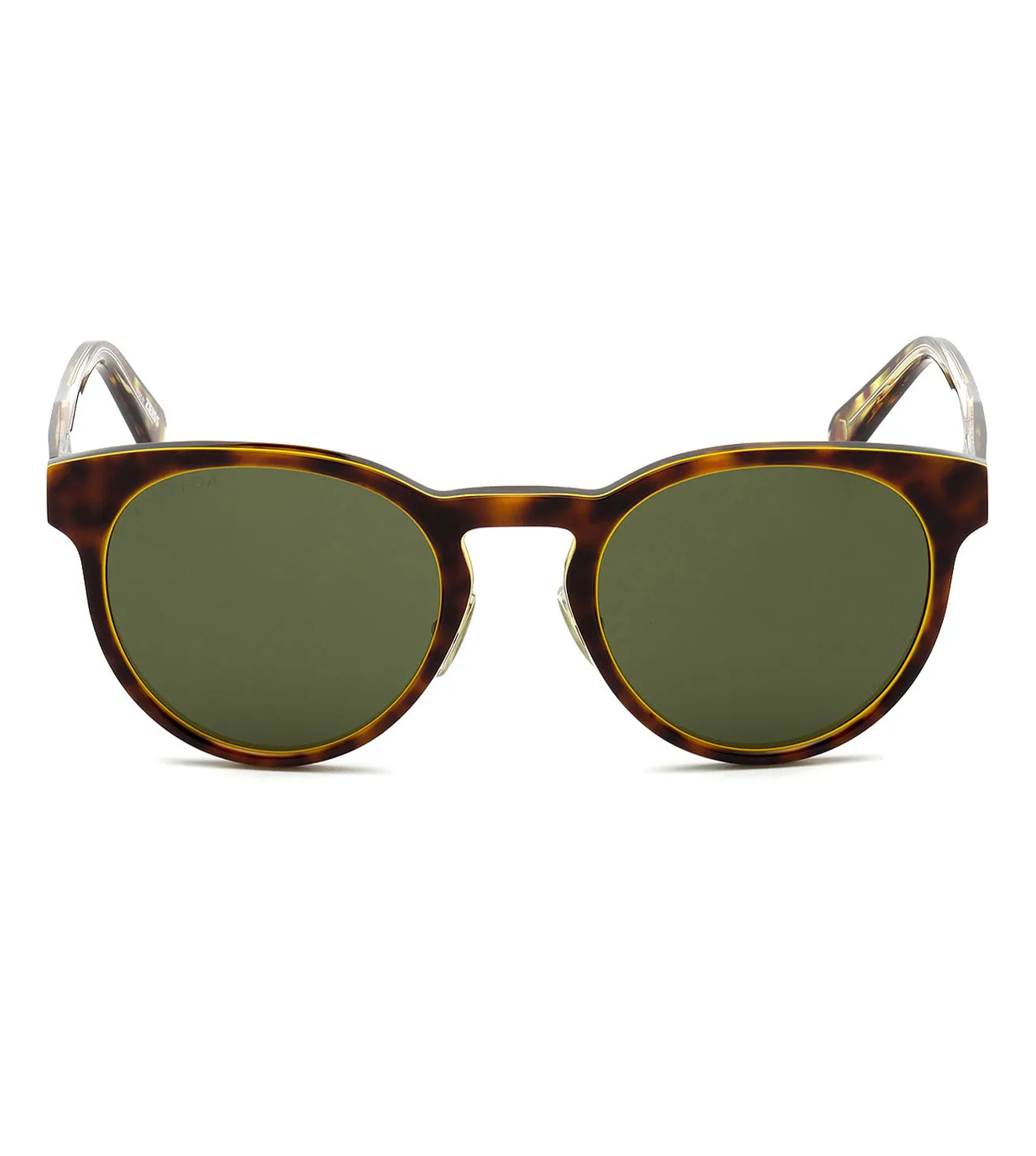 Omega Unisex Green Round Sunglasses