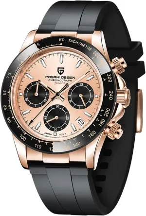Pagani Design Mens Watches Full Stainless Steel Analogue Quartz Wrist Watch for Men Luxury Waterproof Dress Wristwatch Date