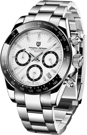 Pagani Design Mens Watches Full Stainless Steel Analogue Quartz Wrist Watch for Men Luxury Waterproof Dress Wristwatch Date