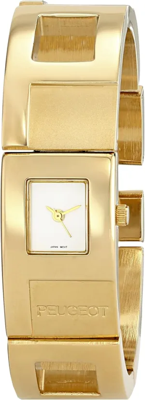 Peugeot Women Quartz Wrist Watch with Cuff Metal Bracelet