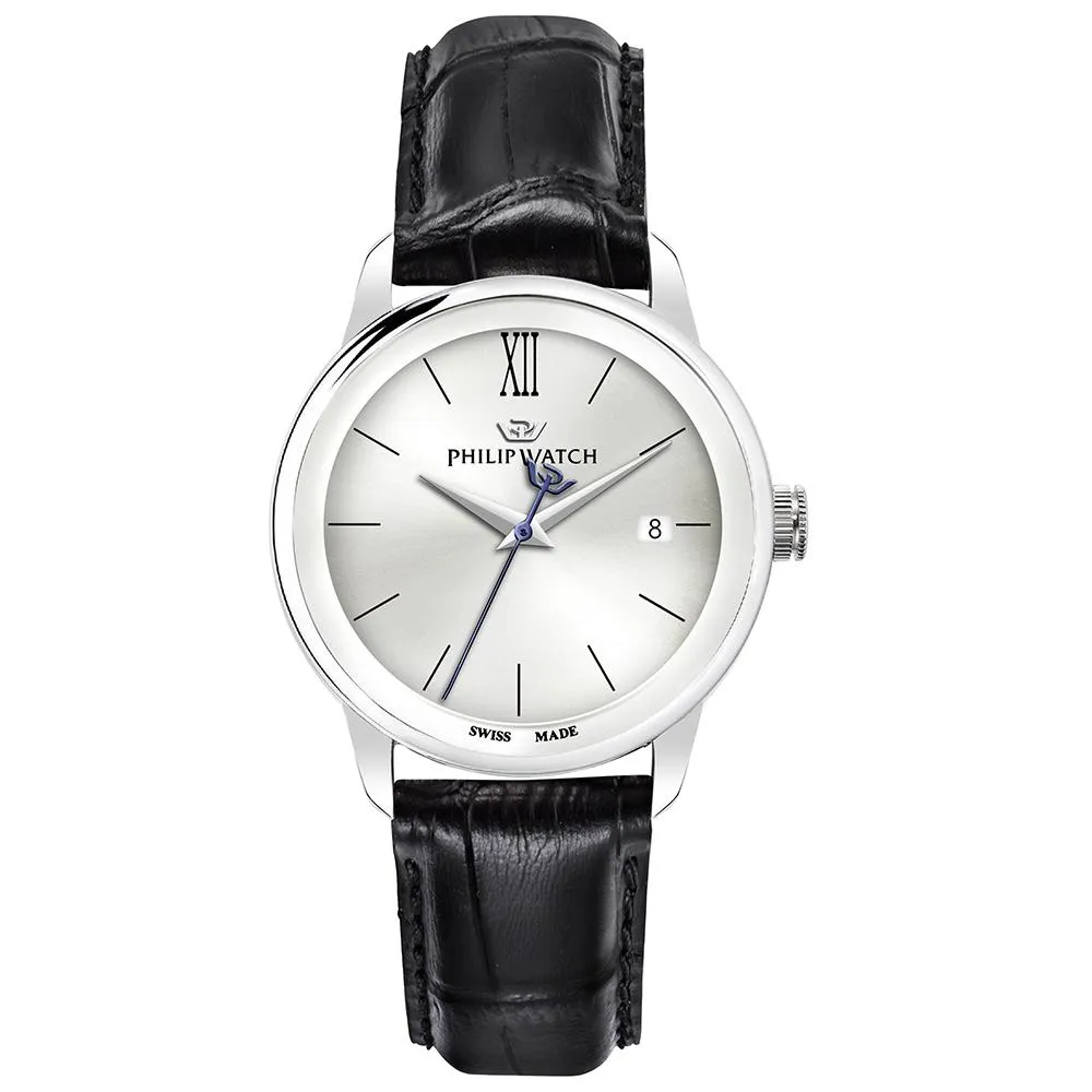 Philip Watch Black Leather Multi-function Men's Watch - R8251150005