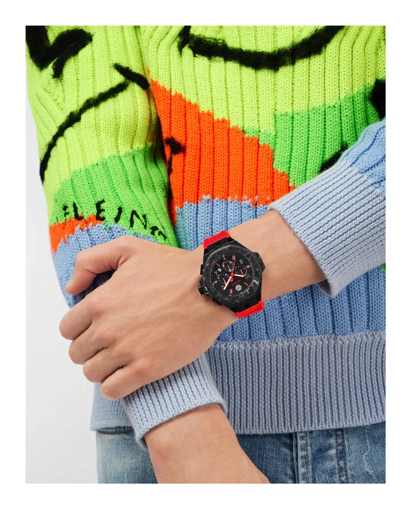 Philipp Plein Red Chrono Royal Silicone Watch