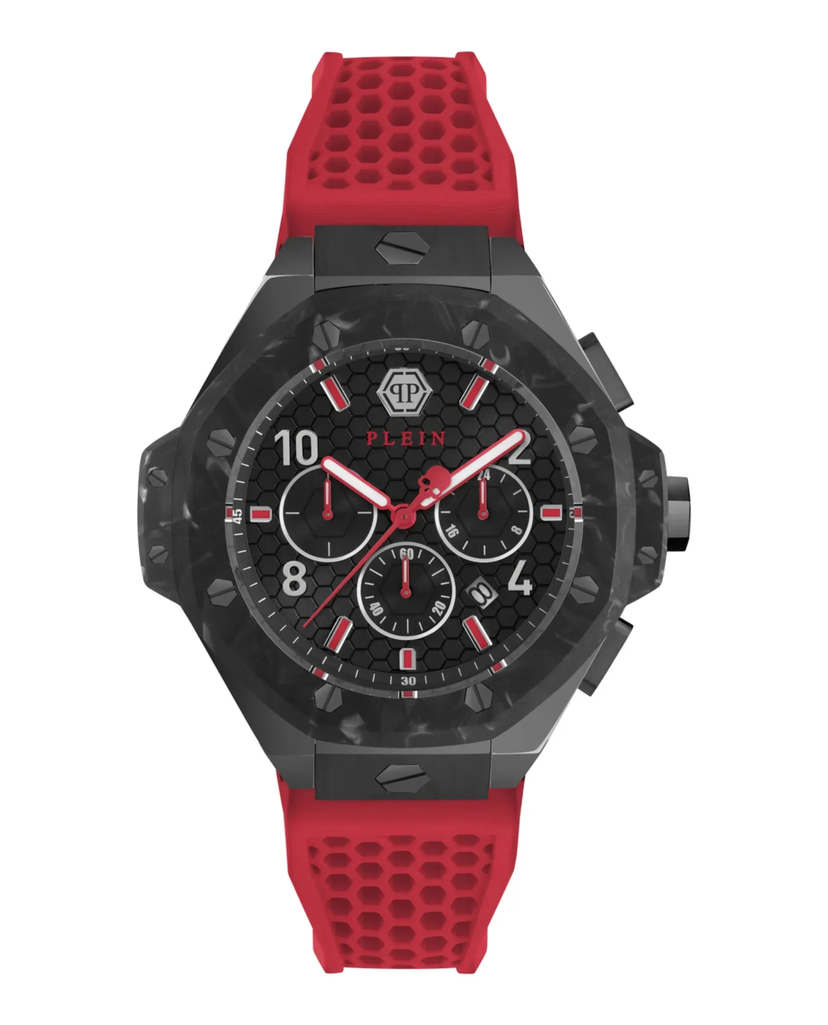 Philipp Plein Red Chrono Royal Silicone Watch