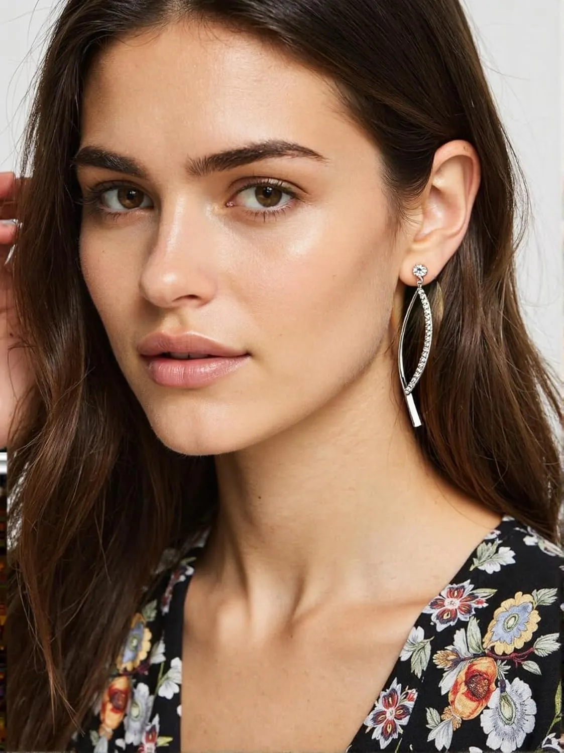 Platinum-Plated or 18K Gold Plated or 18K Rose Gold Plated Cubic Zirconia Drop Earrings