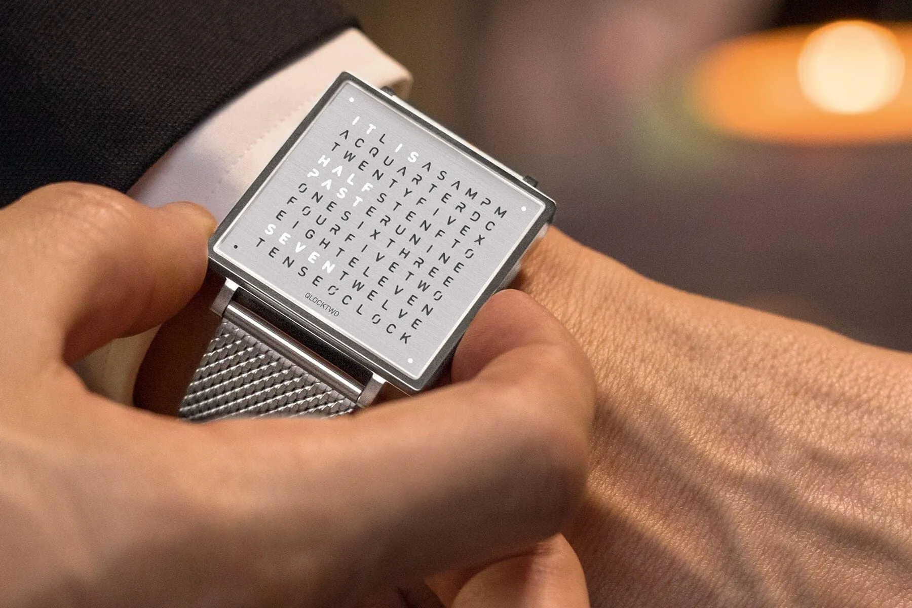 Qlocktwo W35 Rose Black Unisex Watch - Handmade in Germany