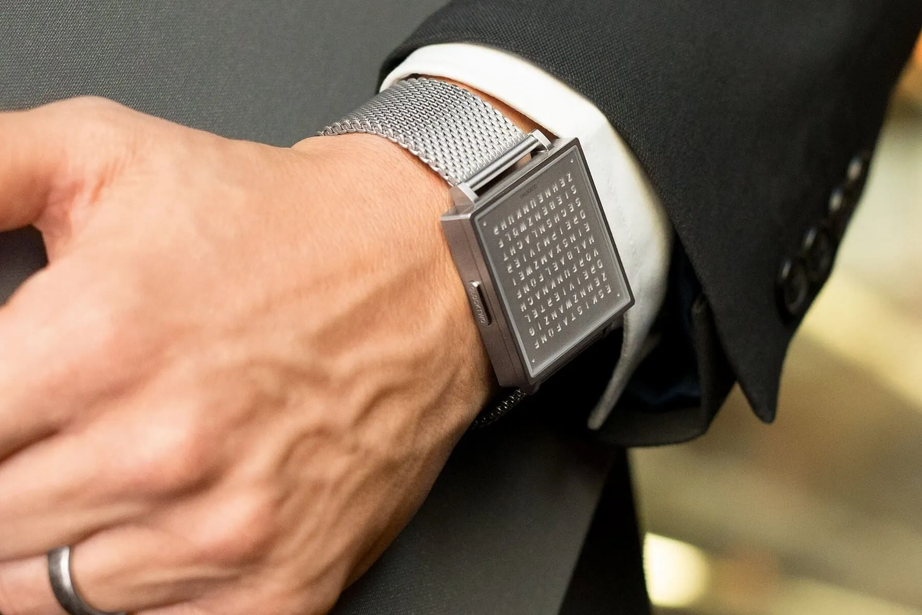 Qlocktwo W35 Rose Black Unisex Watch - Handmade in Germany