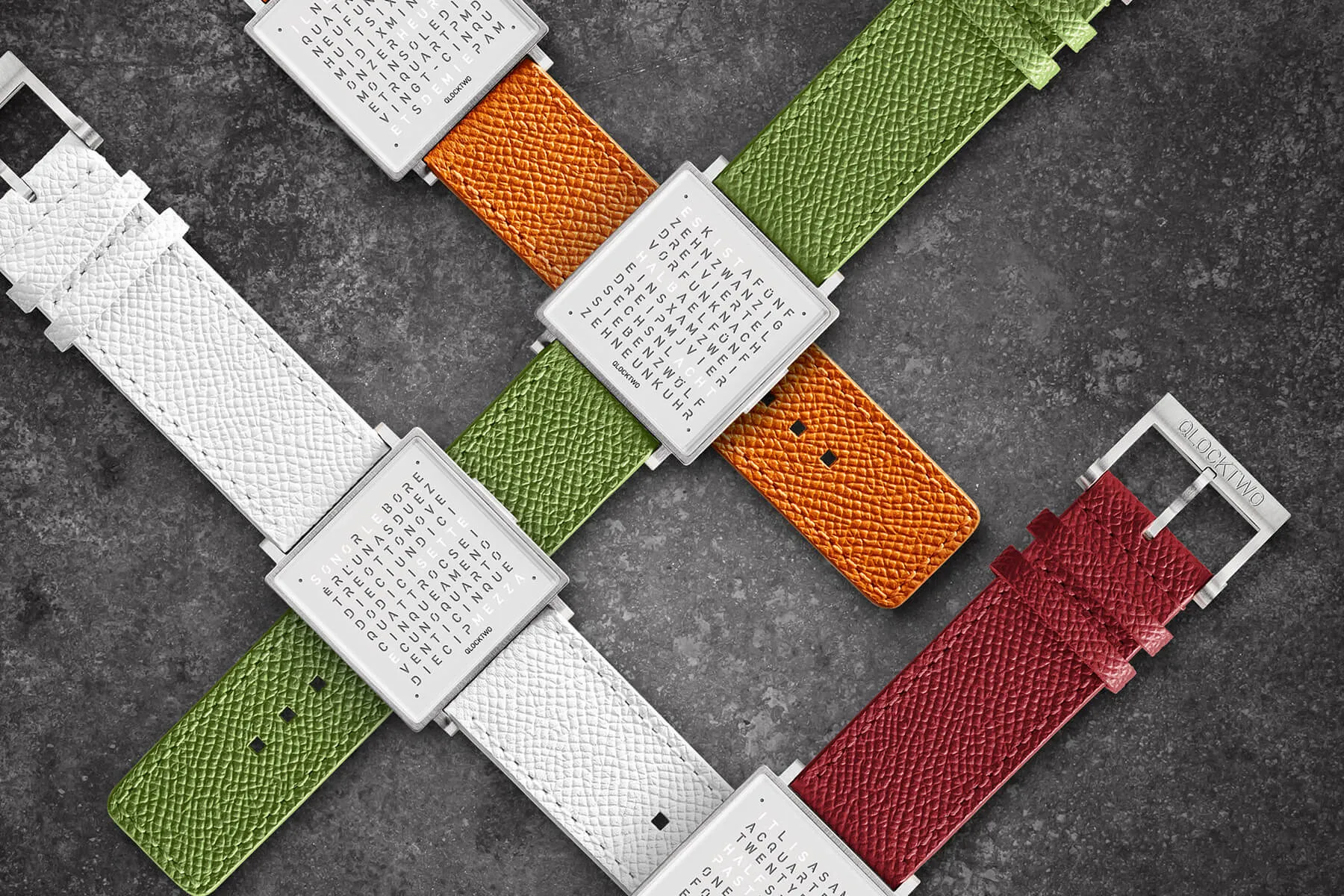 Qlocktwo W35 Rose Black Unisex Watch - Handmade in Germany