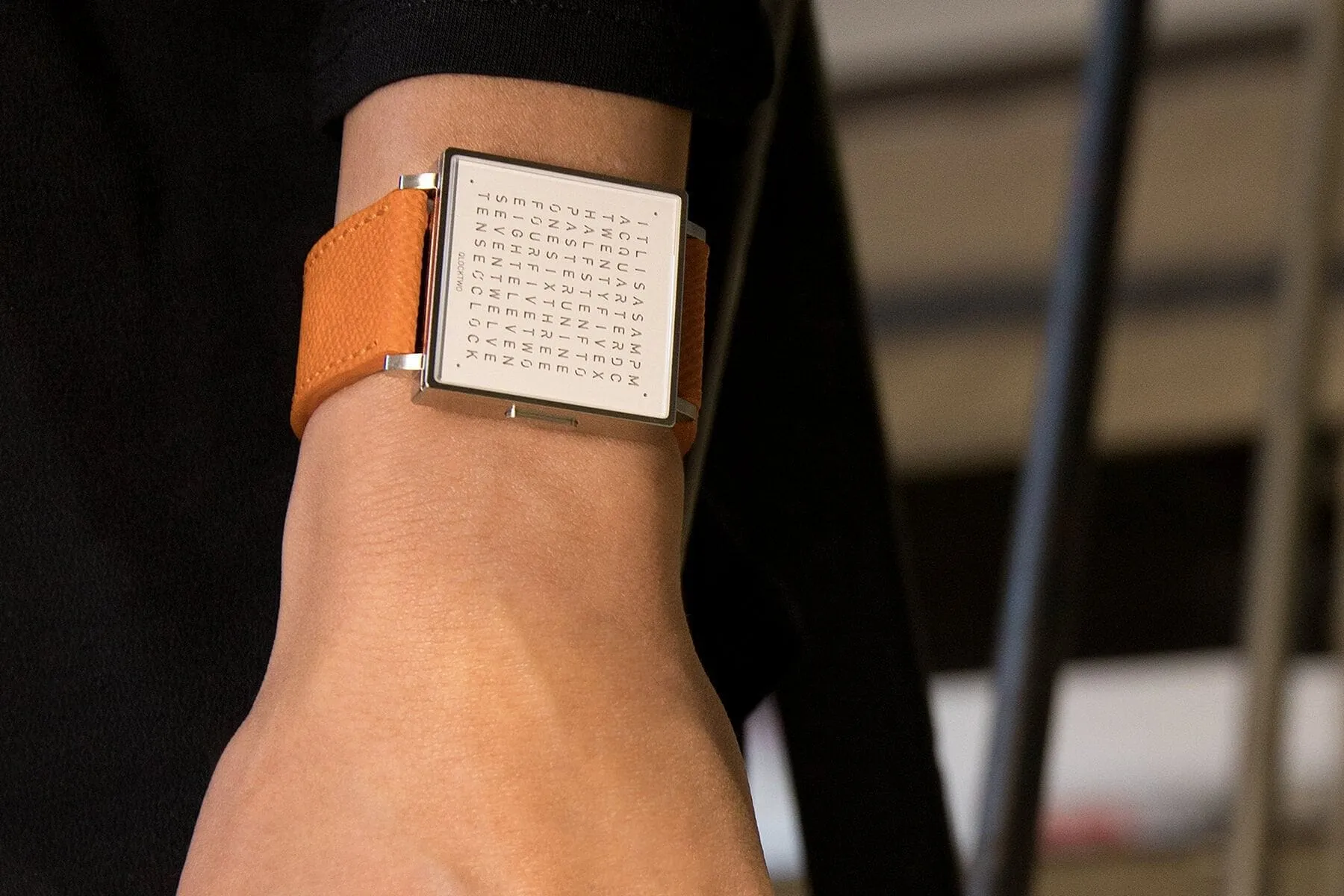 Qlocktwo W35 Rose Black Unisex Watch - Handmade in Germany