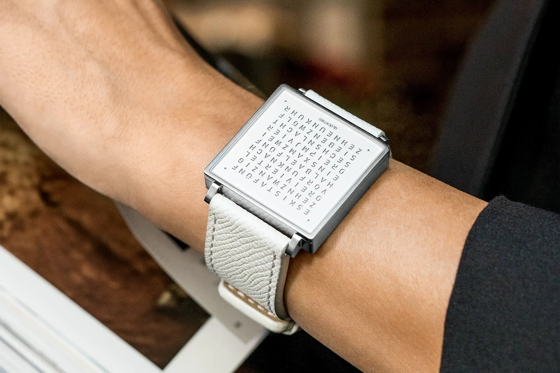 Qlocktwo W35 Rose Black Unisex Watch - Handmade in Germany