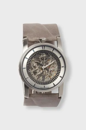 R413 SILVER SKELETON WATCH