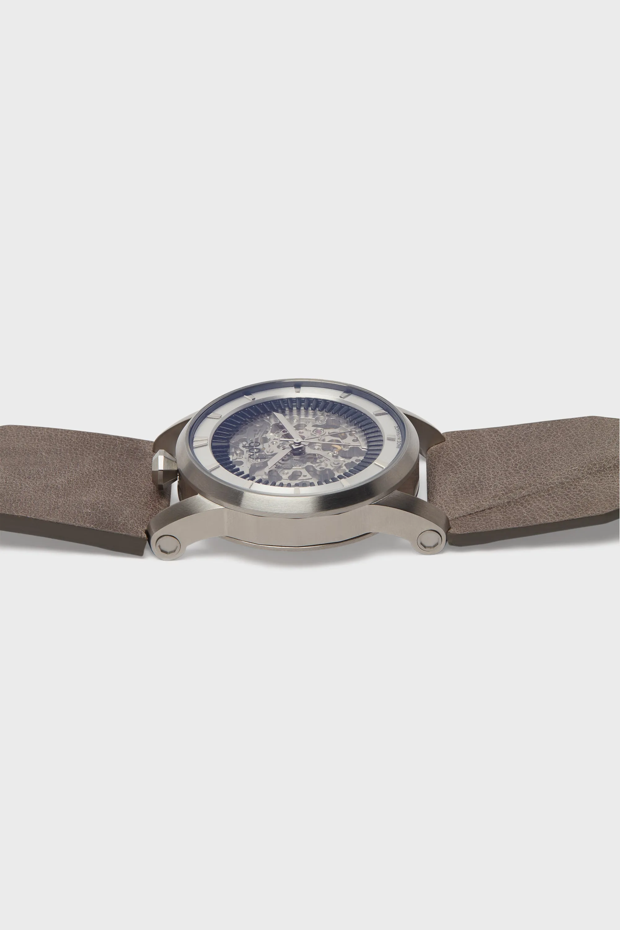 R413 SILVER SKELETON WATCH