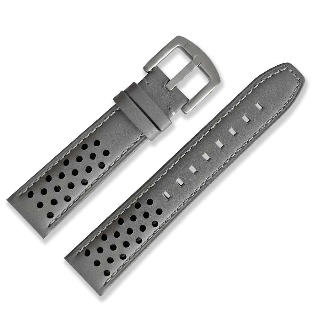 Racing Leather Straps Grey 20 mm