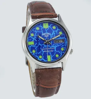 Seiko 5 Automatic-7009A Analog 17 Jewels Analog Day Date Blue Dial Men's Mechanical Watch