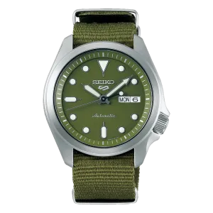 Seiko Gents Green Automatic Canvas Strap Watch