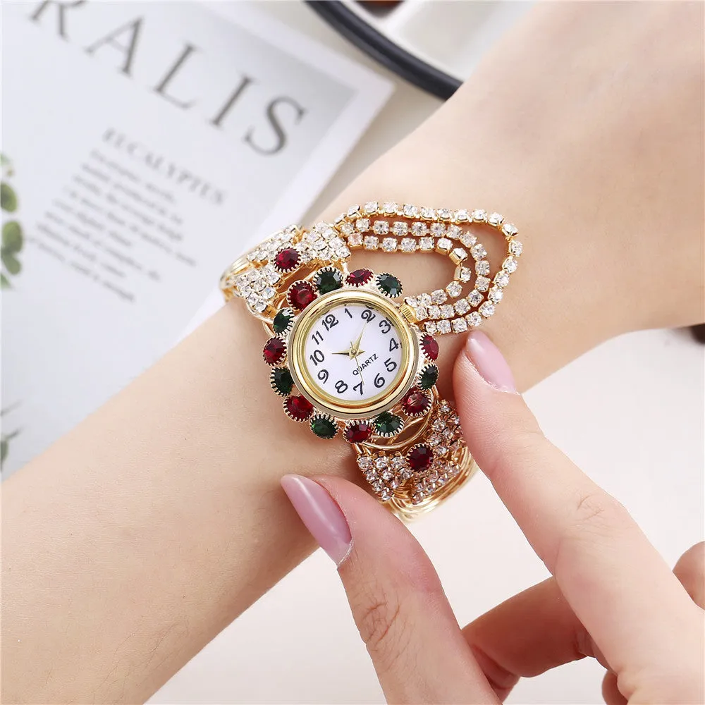 Sidiou Group Wholesale New Women Watches Fashion Diamond Elegant Watch Creative Ladies Luxury Fringe Quartz Bracelet Alloy Watch