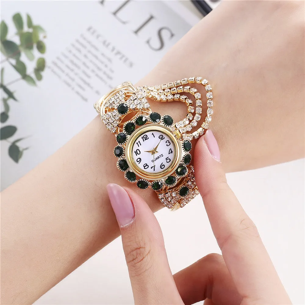 Sidiou Group Wholesale New Women Watches Fashion Diamond Elegant Watch Creative Ladies Luxury Fringe Quartz Bracelet Alloy Watch