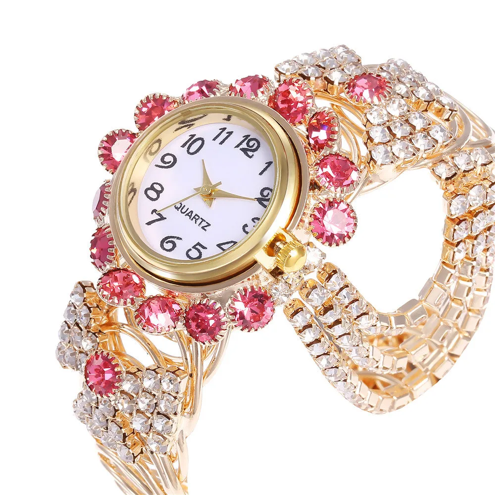 Sidiou Group Wholesale New Women Watches Fashion Diamond Elegant Watch Creative Ladies Luxury Fringe Quartz Bracelet Alloy Watch