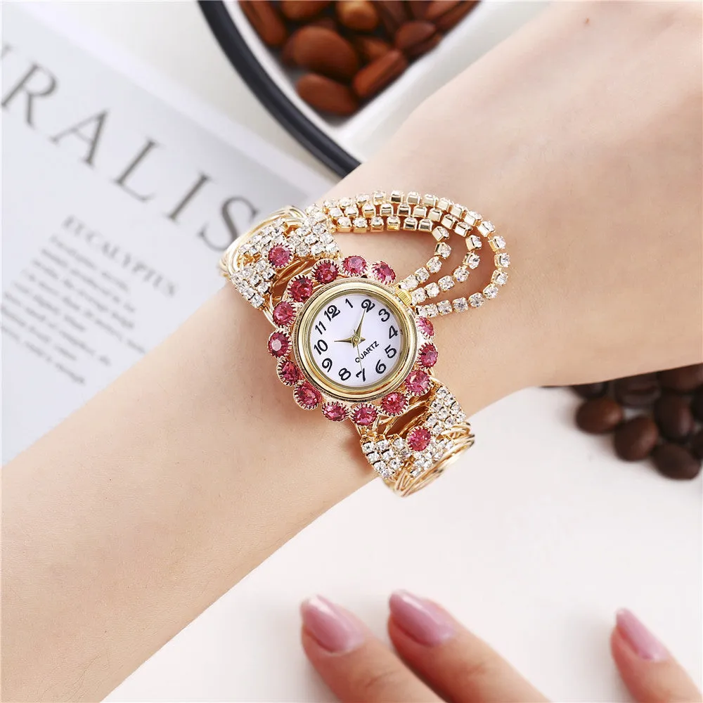 Sidiou Group Wholesale New Women Watches Fashion Diamond Elegant Watch Creative Ladies Luxury Fringe Quartz Bracelet Alloy Watch