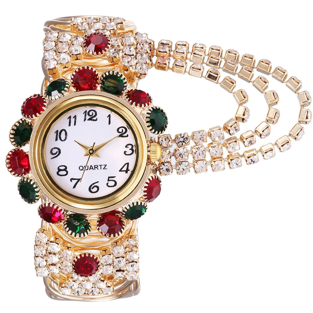 Sidiou Group Wholesale New Women Watches Fashion Diamond Elegant Watch Creative Ladies Luxury Fringe Quartz Bracelet Alloy Watch