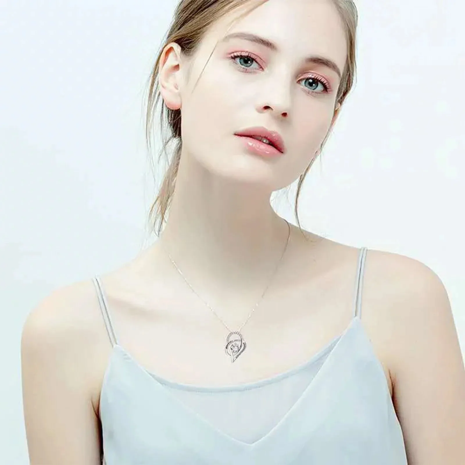 Silver Eternal Rose Necklace (925 Sterling Necklace)
