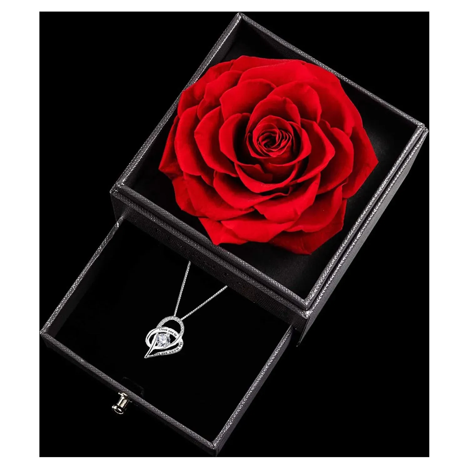 Silver Eternal Rose Necklace (925 Sterling Necklace)