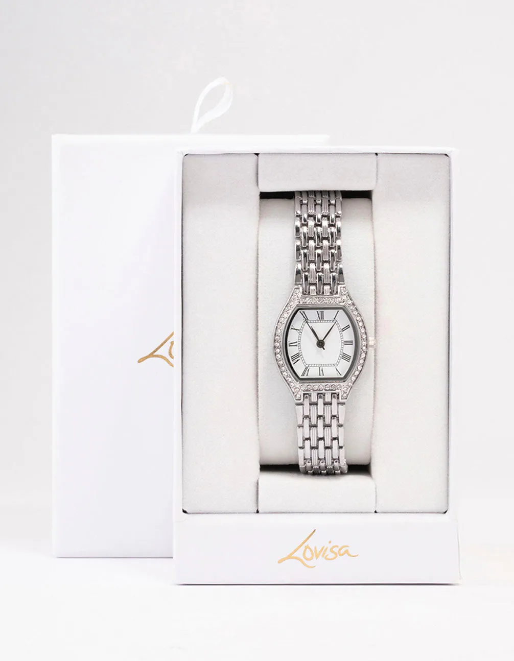 Silver Vintage Diamante Watch