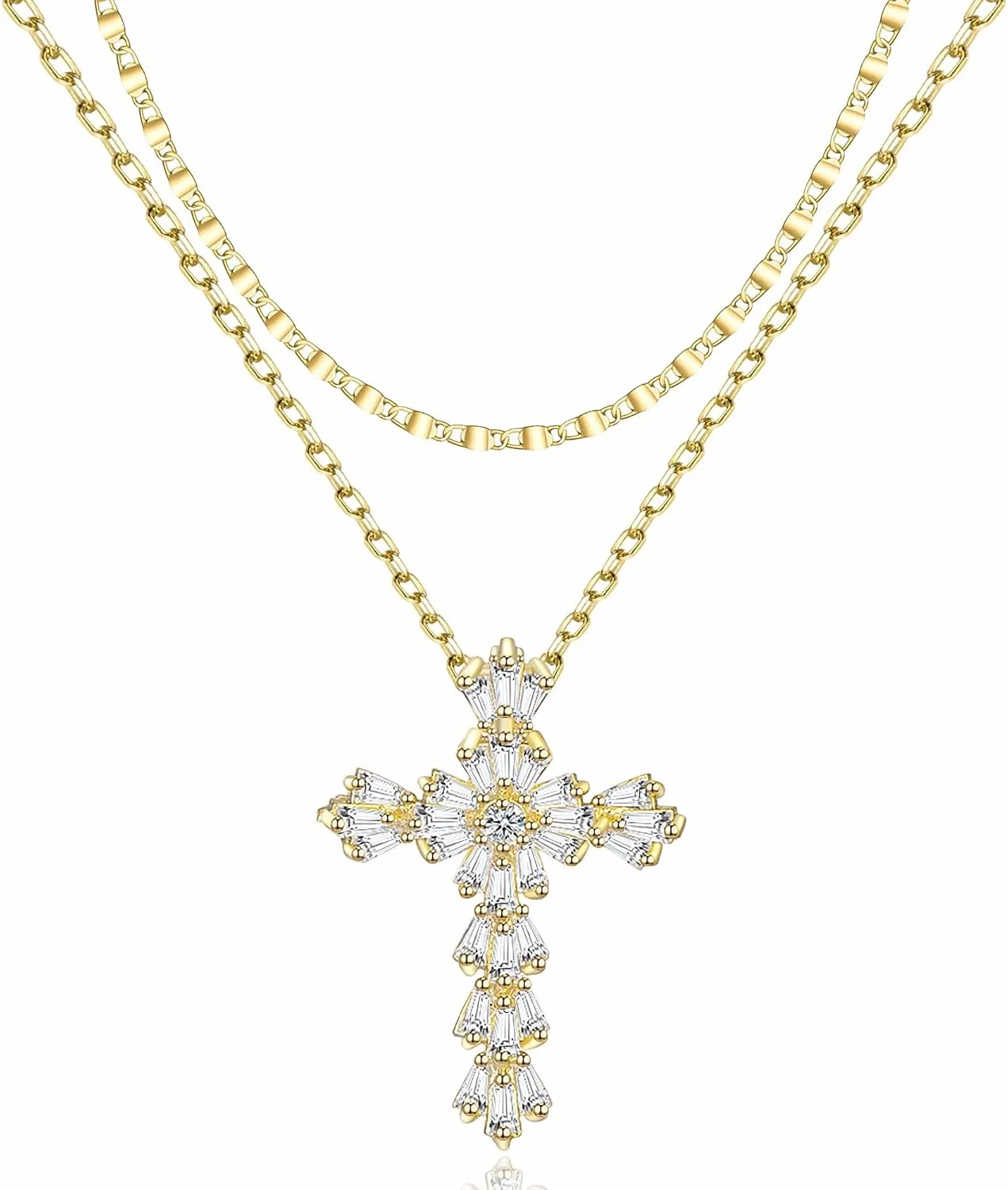 Silver/Gold Cross Necklace for Women, Silver Cross Necklace Women, Big Cross Necklace Women, Cross Necklace,Silver/Gold Necklace Cross Women, Cross Necklace for Women