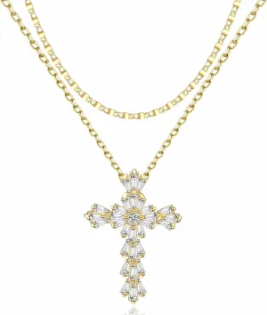 Silver/Gold Cross Necklace for Women, Silver Cross Necklace Women, Big Cross Necklace Women, Cross Necklace,Silver/Gold Necklace Cross Women, Cross Necklace for Women