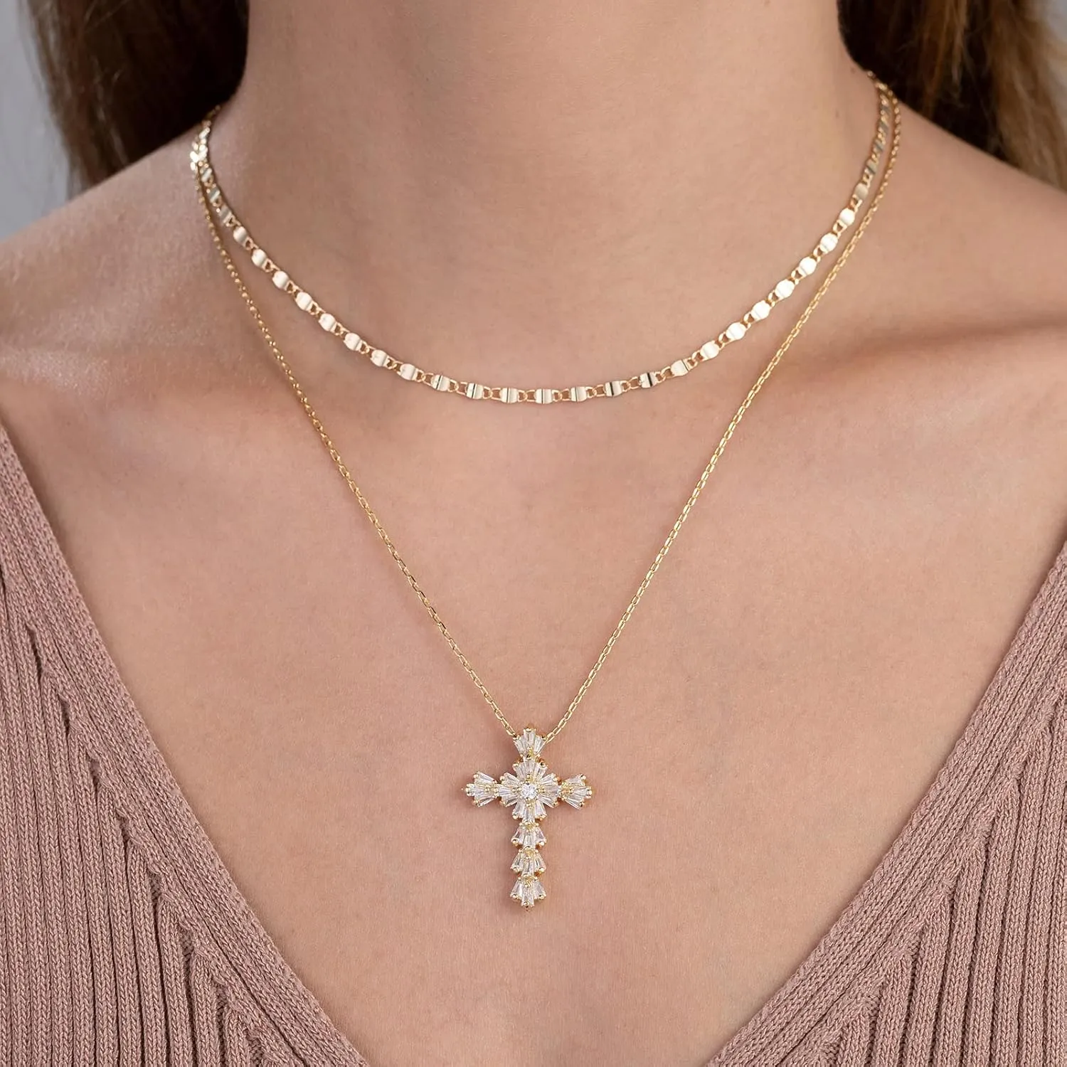 Silver/Gold Cross Necklace for Women, Silver Cross Necklace Women, Big Cross Necklace Women, Cross Necklace,Silver/Gold Necklace Cross Women, Cross Necklace for Women