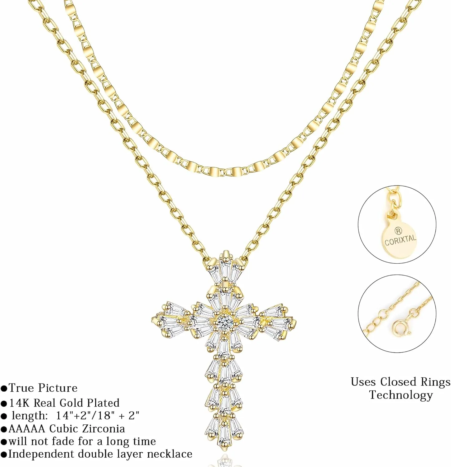 Silver/Gold Cross Necklace for Women, Silver Cross Necklace Women, Big Cross Necklace Women, Cross Necklace,Silver/Gold Necklace Cross Women, Cross Necklace for Women