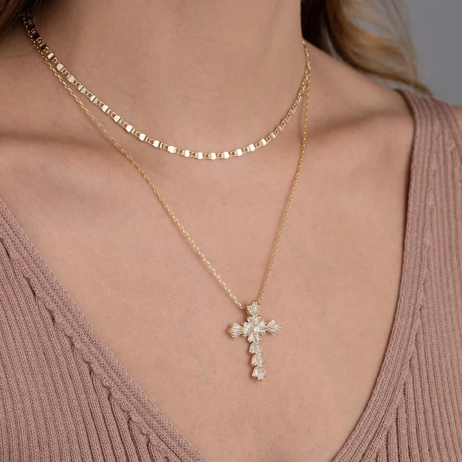 Silver/Gold Cross Necklace for Women, Silver Cross Necklace Women, Big Cross Necklace Women, Cross Necklace,Silver/Gold Necklace Cross Women, Cross Necklace for Women